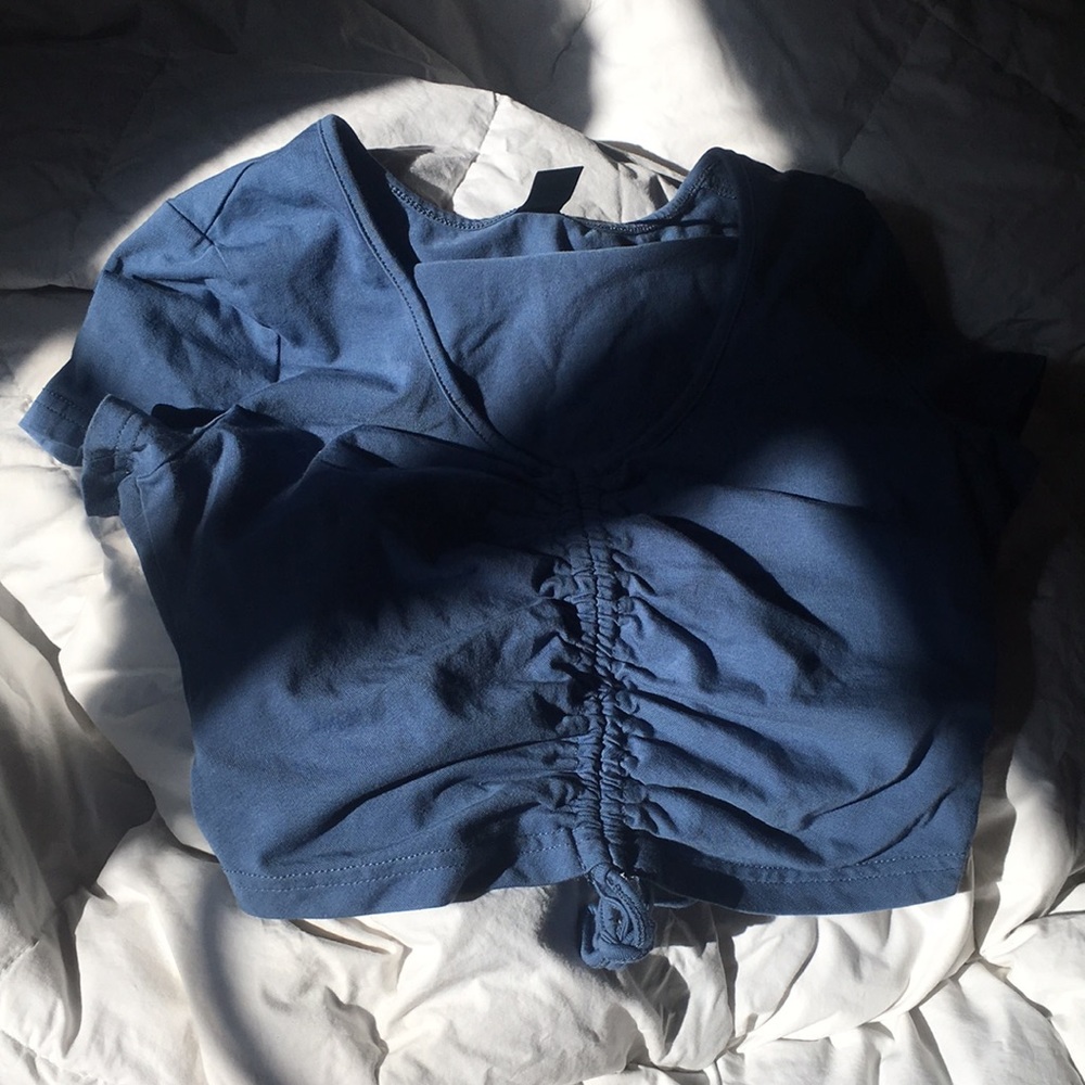Blue Crop Top w/ Adjustable String